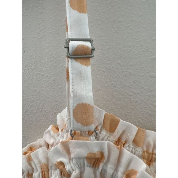 Altar’d State Sz Medium Orange Polka Dot White Sleeveless Dress Pockets Lined$70 - Picture 6 of 16